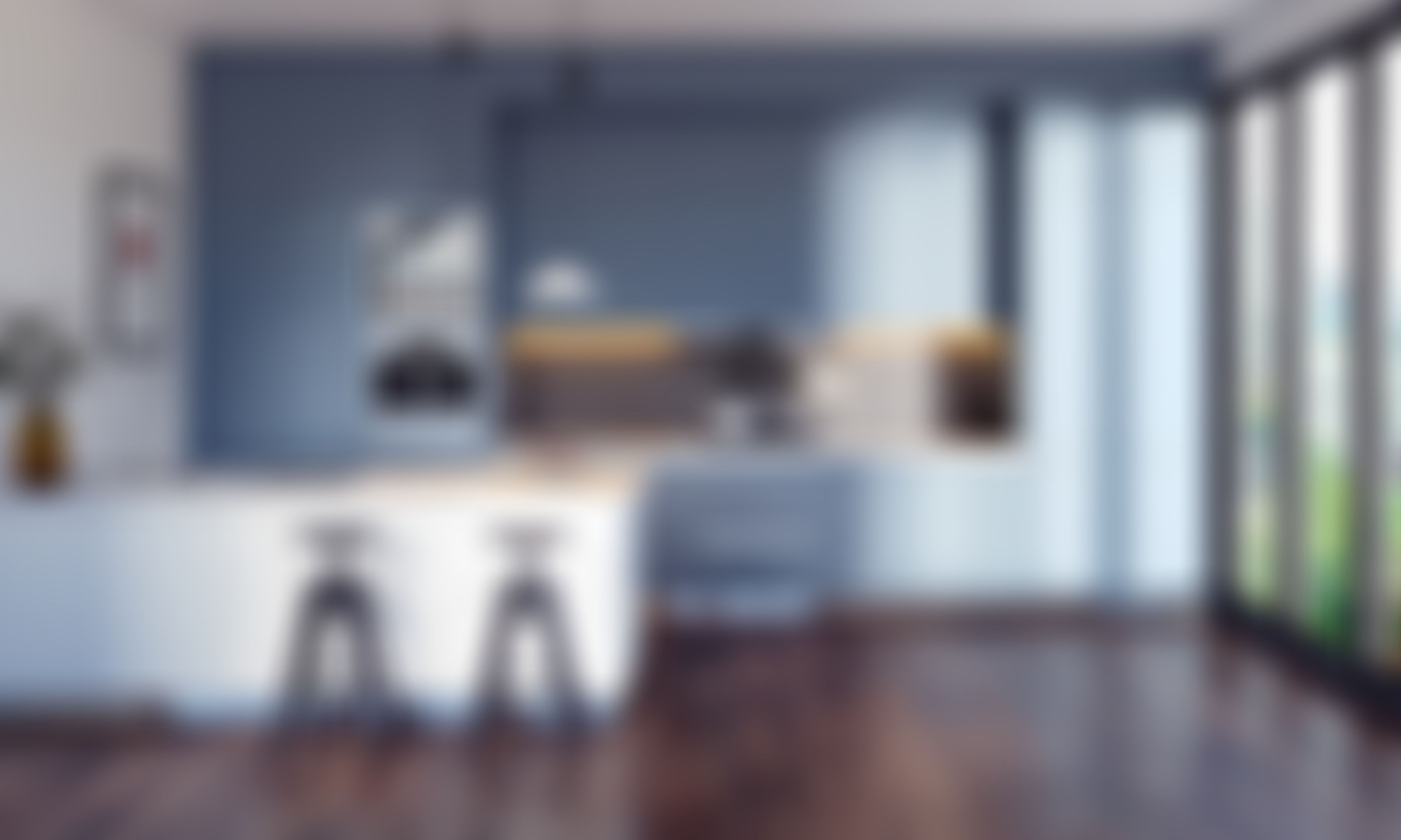 Pretty Pewter Galley Kitchen