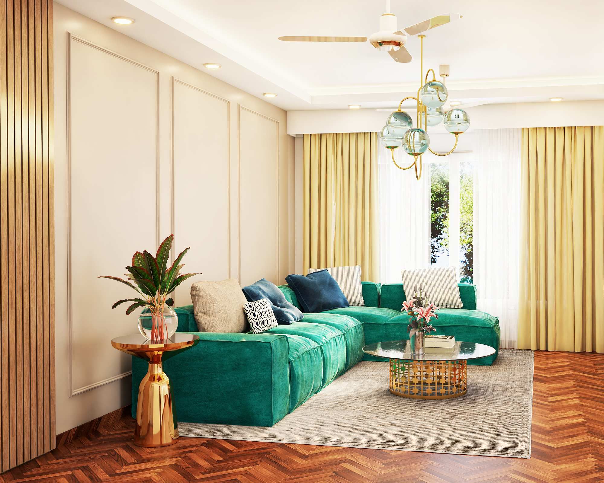 LightColoured Hall Wall Colour Combination With Wall Trims Livspace