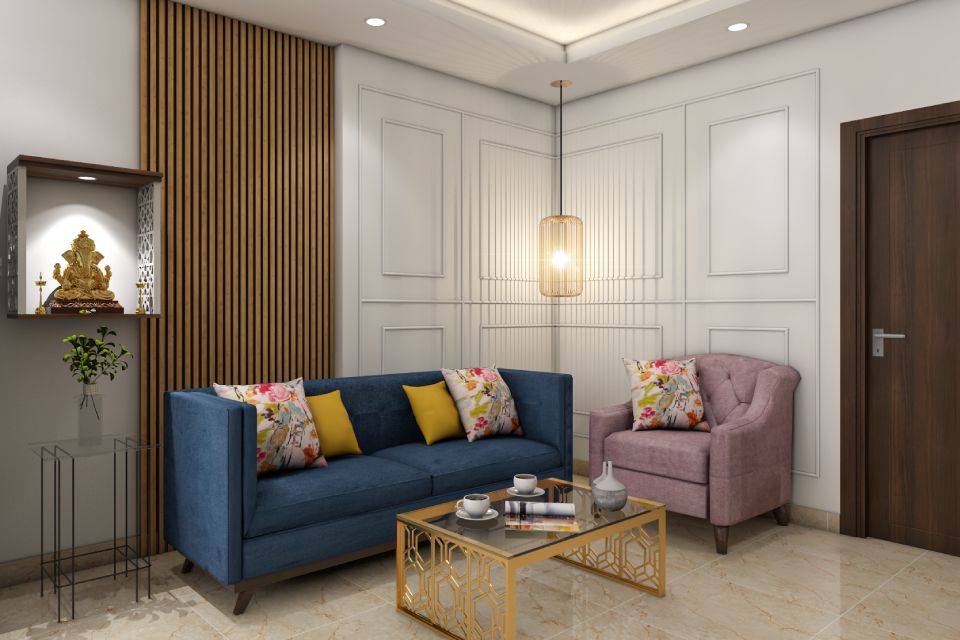 Modern White Wall Painting Design With Wood Panelling