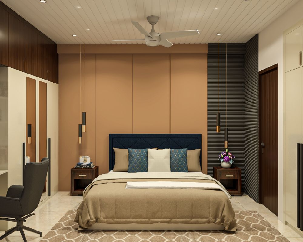 Bedroom Wall Design With Pendant Lights | Livspace