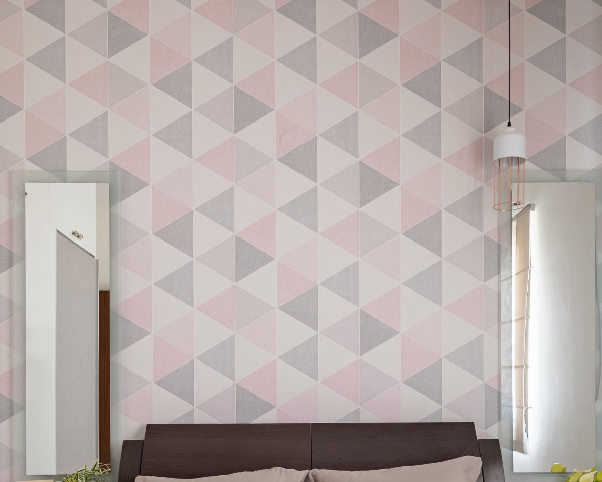 Abstract Accent Wallpaper Design For Bedrooms | Livspace