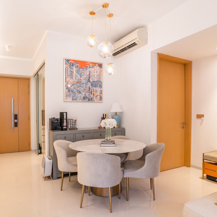 Scandinavian Interior Design With A Round 4-Seater Dining Table