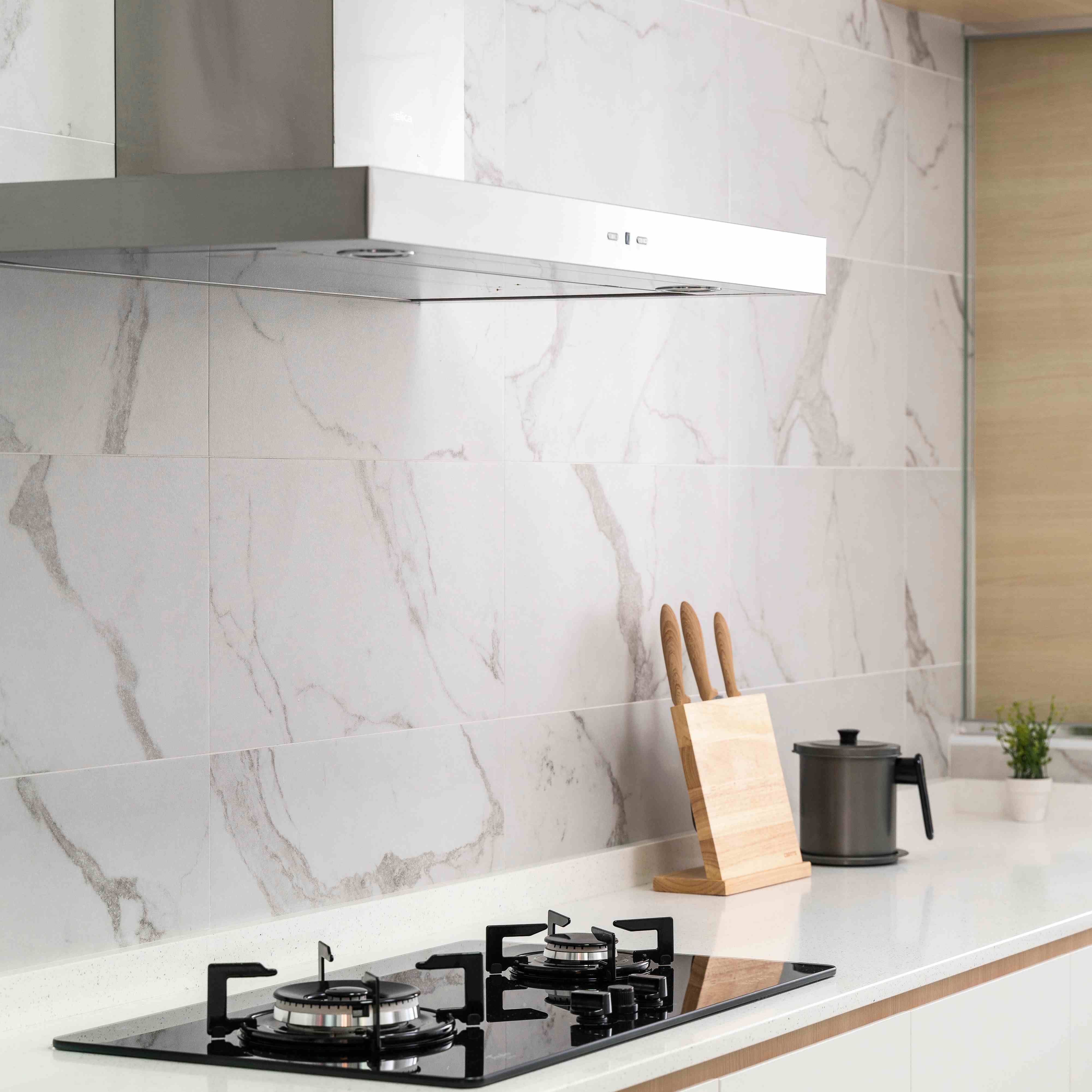 White Kitchen Tiles Design Livspace