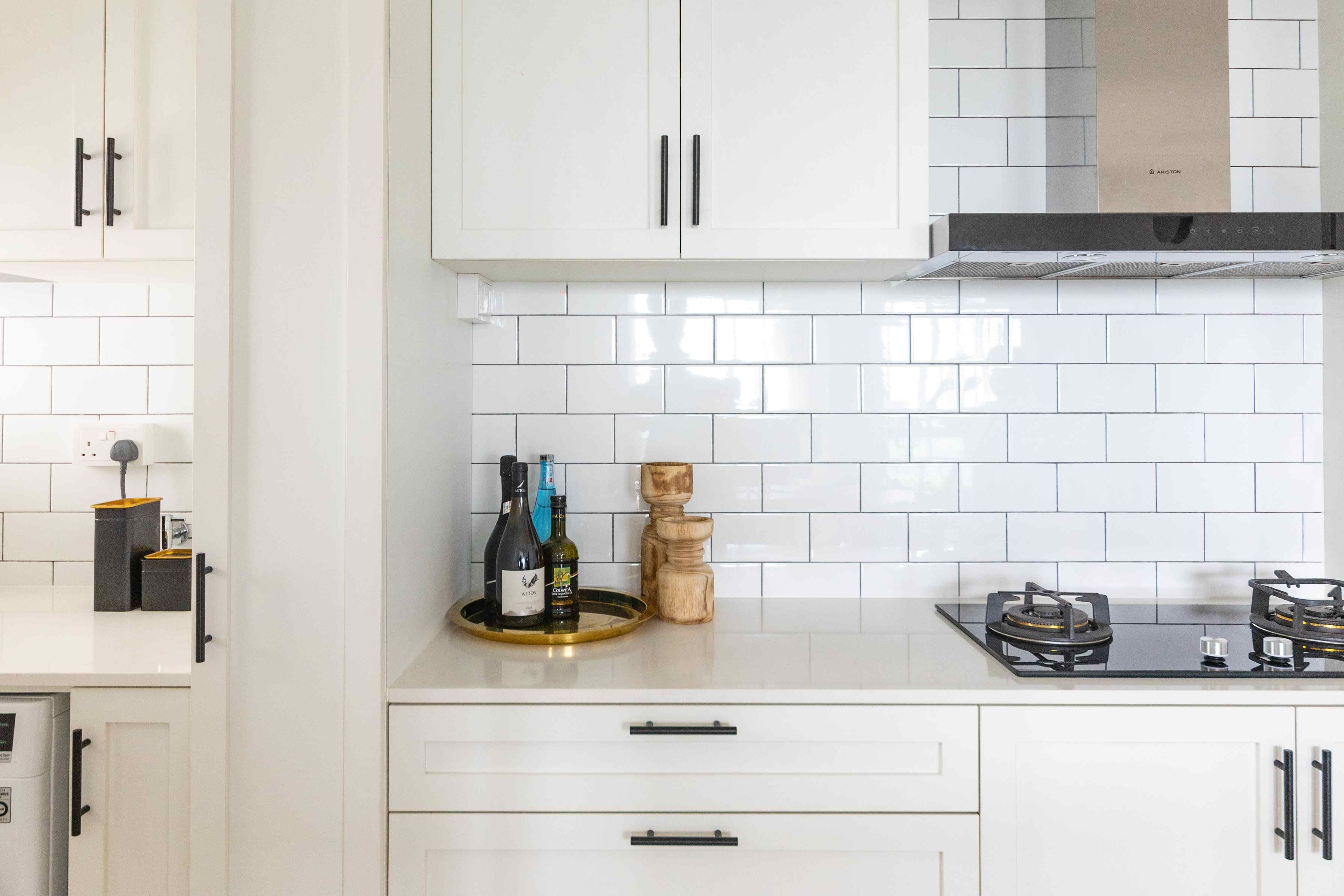 White And Glossy Subway Tiles Design Livspace