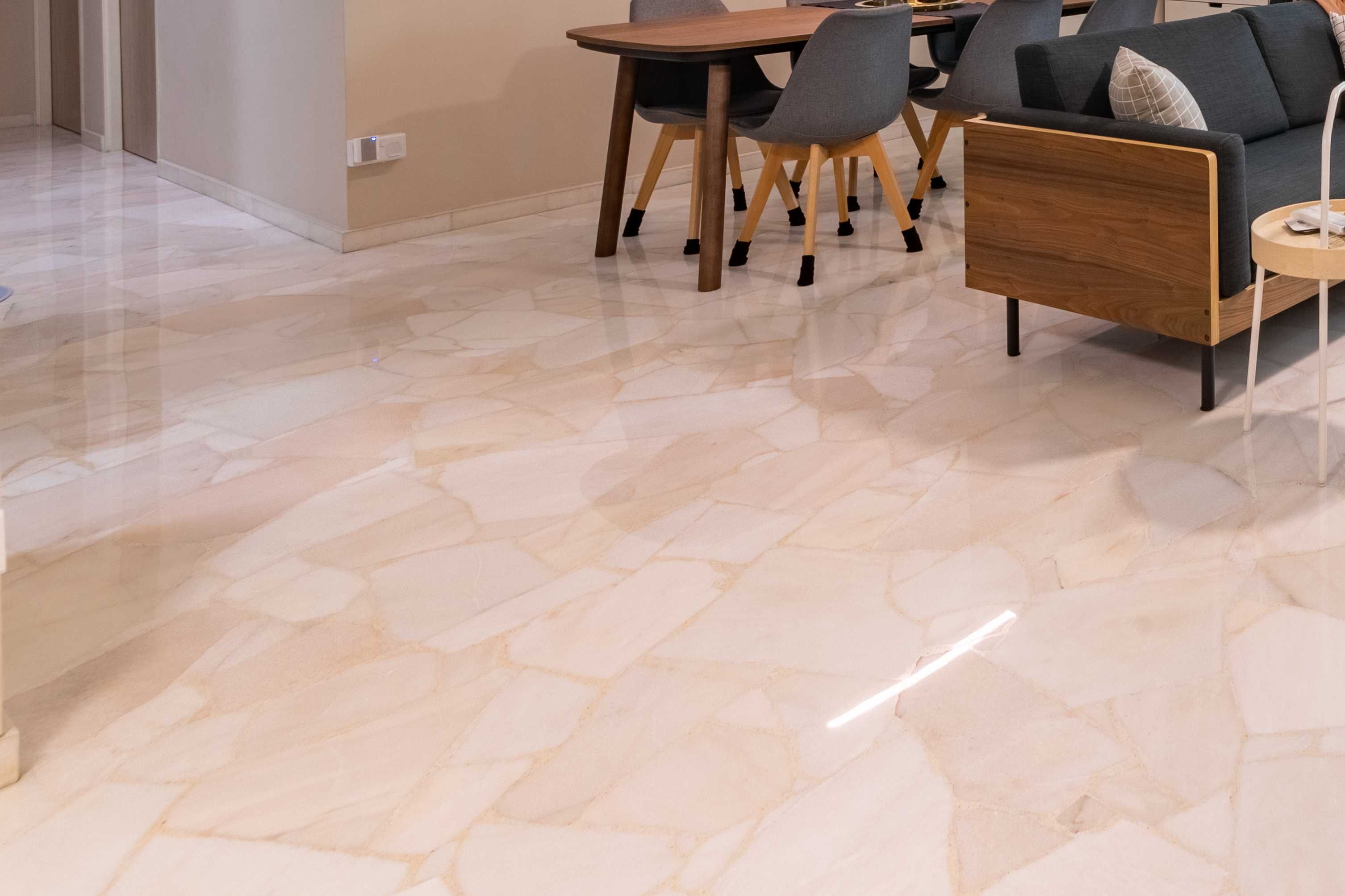 Glossy Ivory Marble Floor Tiles Design Livspace Free To Learn