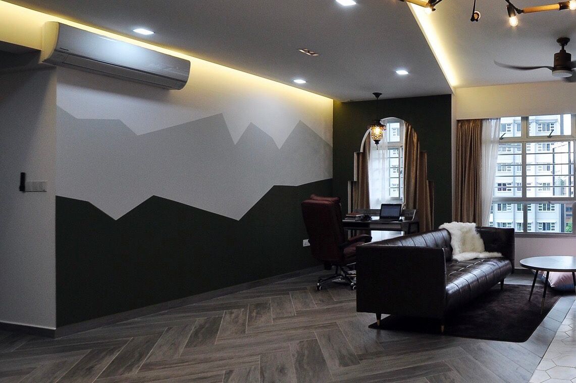 Mid-Century Modern Tri-Coloured Wall Design