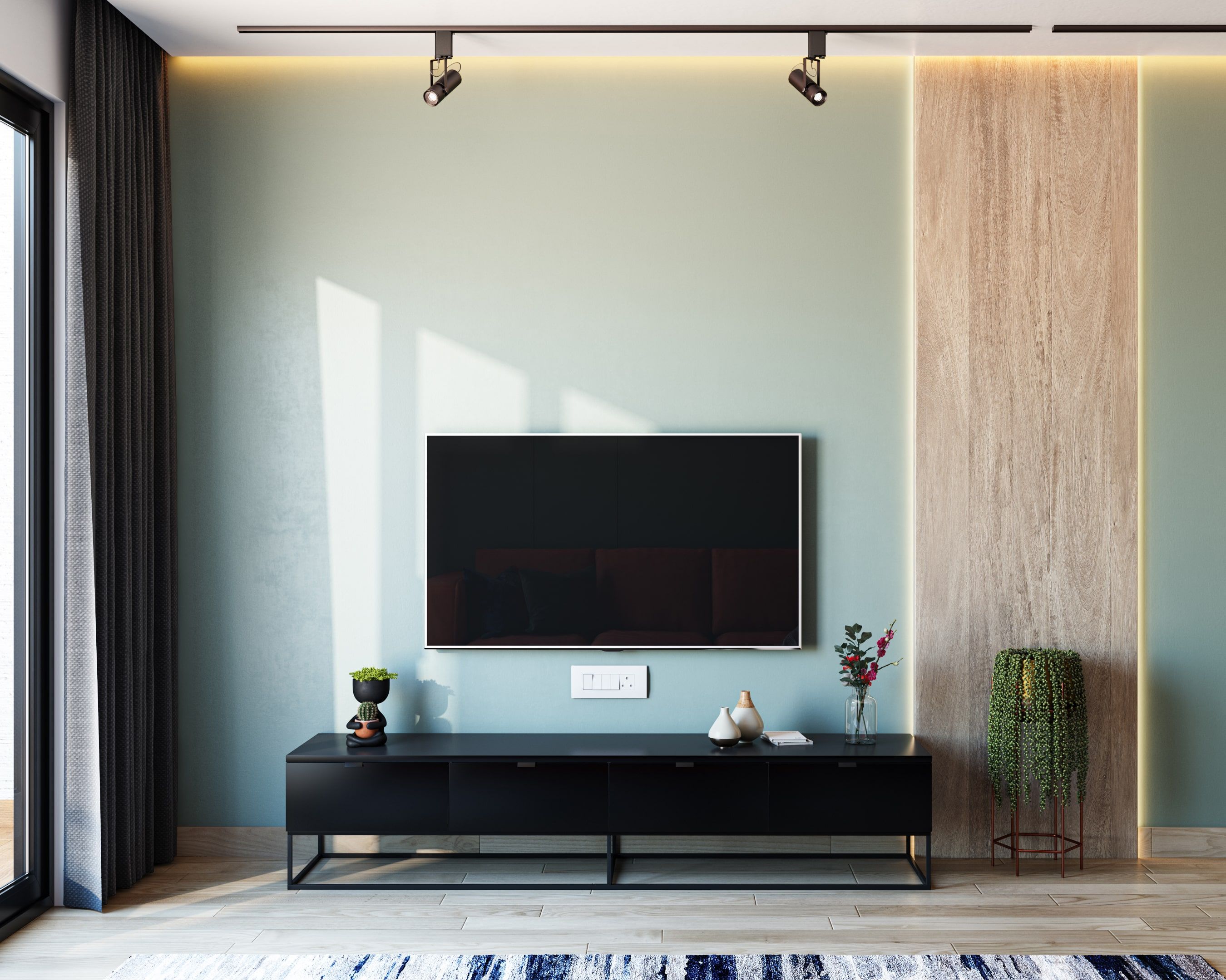 Maximum Storage Budget-Friendly Minimalist TV Unit Design | Livspace