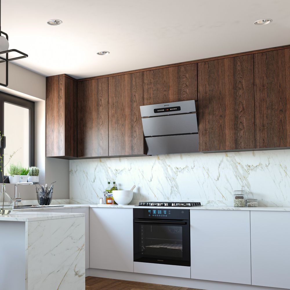 Modern White And Brown Laminates Design For Kitchens