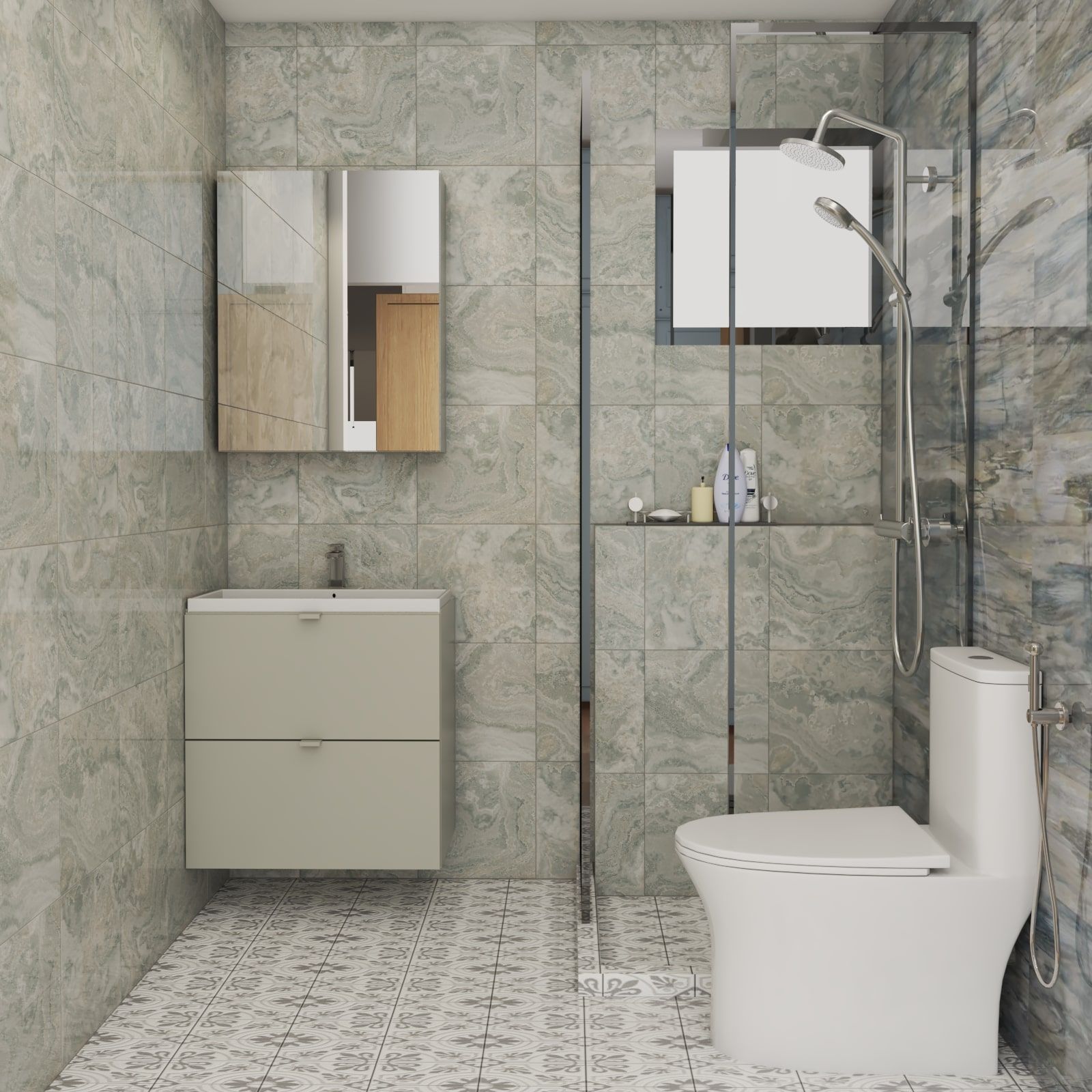 Contemporary Styled Compact Bathroom Design