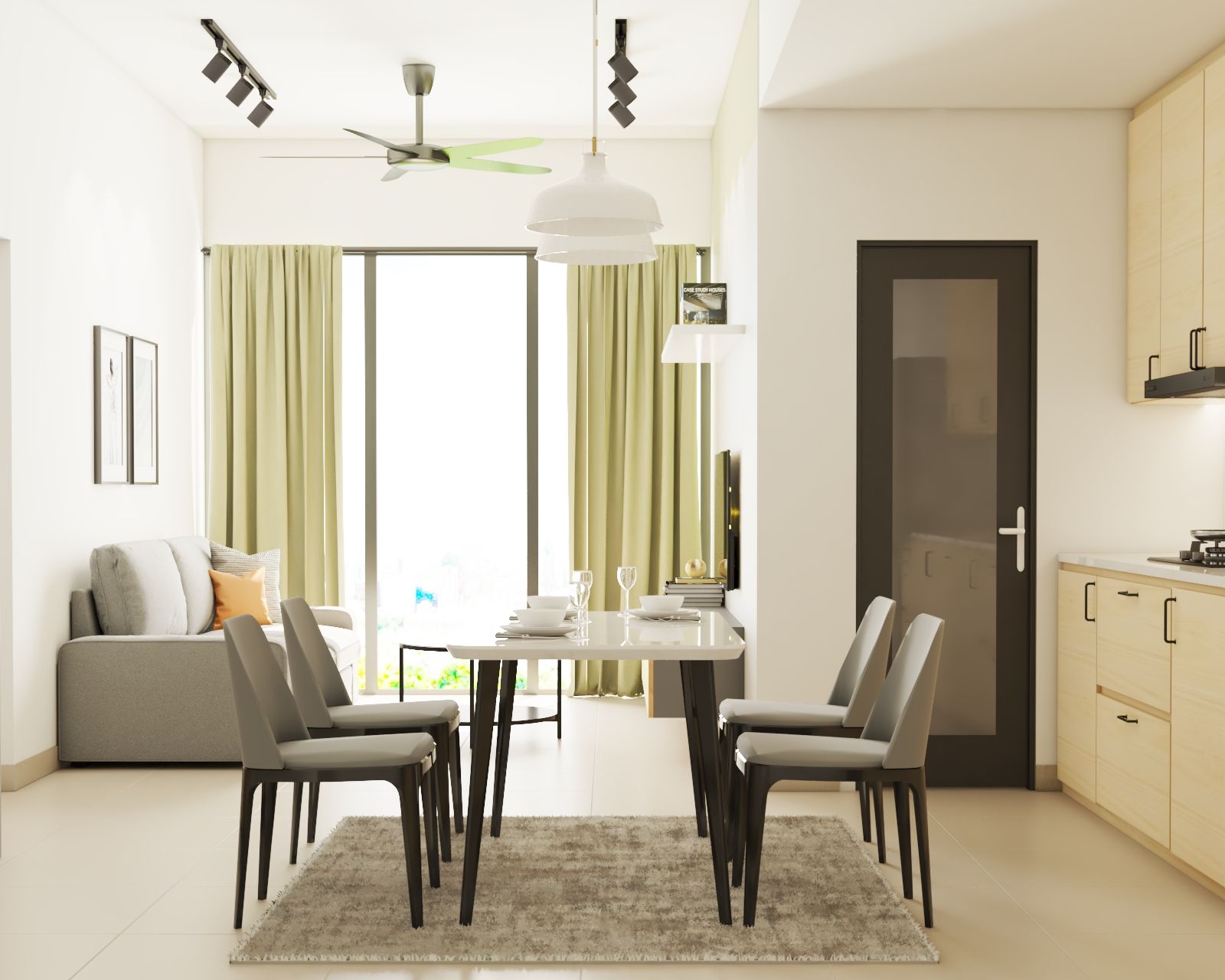 Contemporary 4-Seater Dining Room Design Ideas