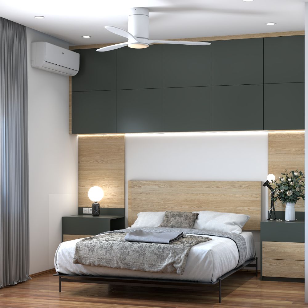 Small Master Bedroom Design With A Sliding Wardrobe Livspace