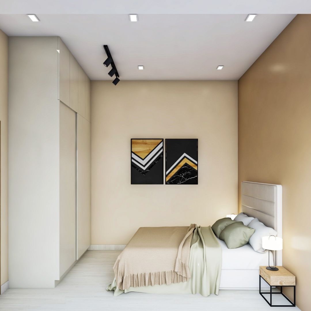 Light Peach Wall Paint Design For Modern Bedrooms