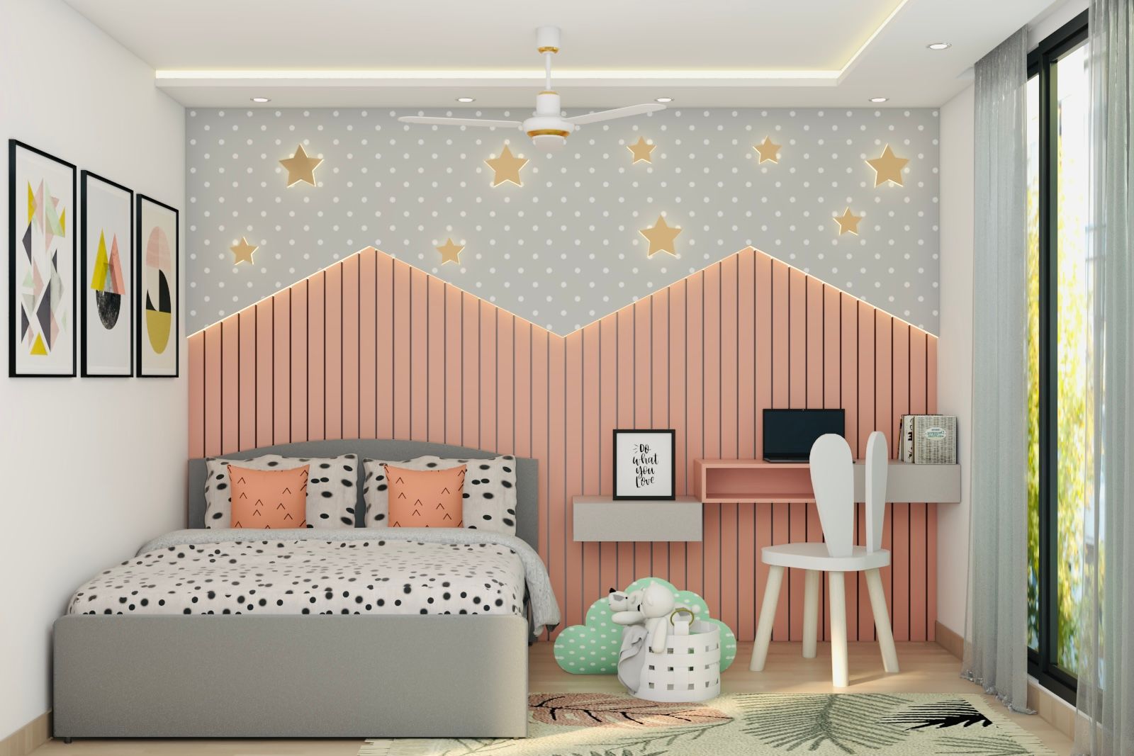 Contemporary L-Shaped False Ceiling Design For Bedrooms