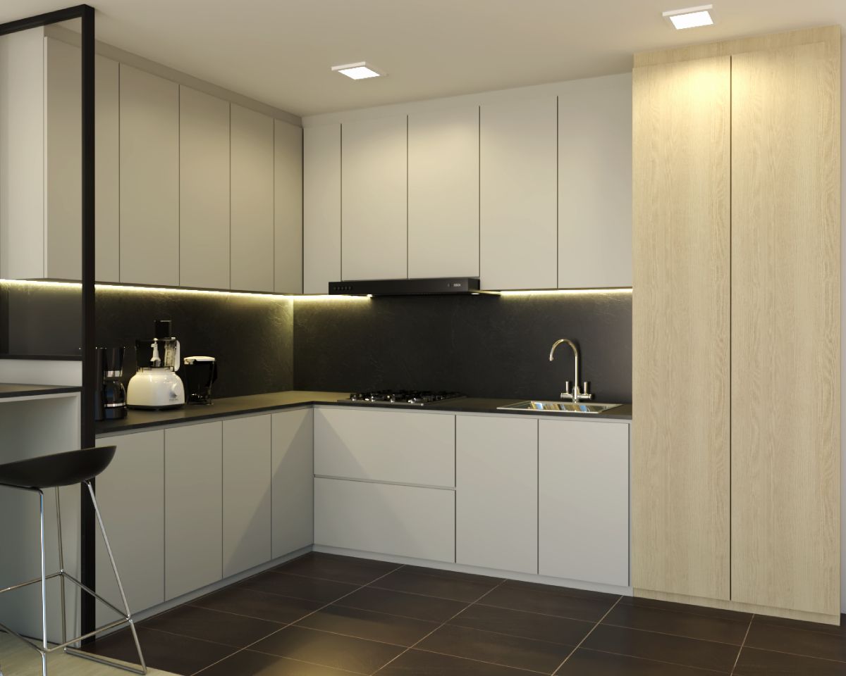 Contemporary Kitchen Design With Profile Lights