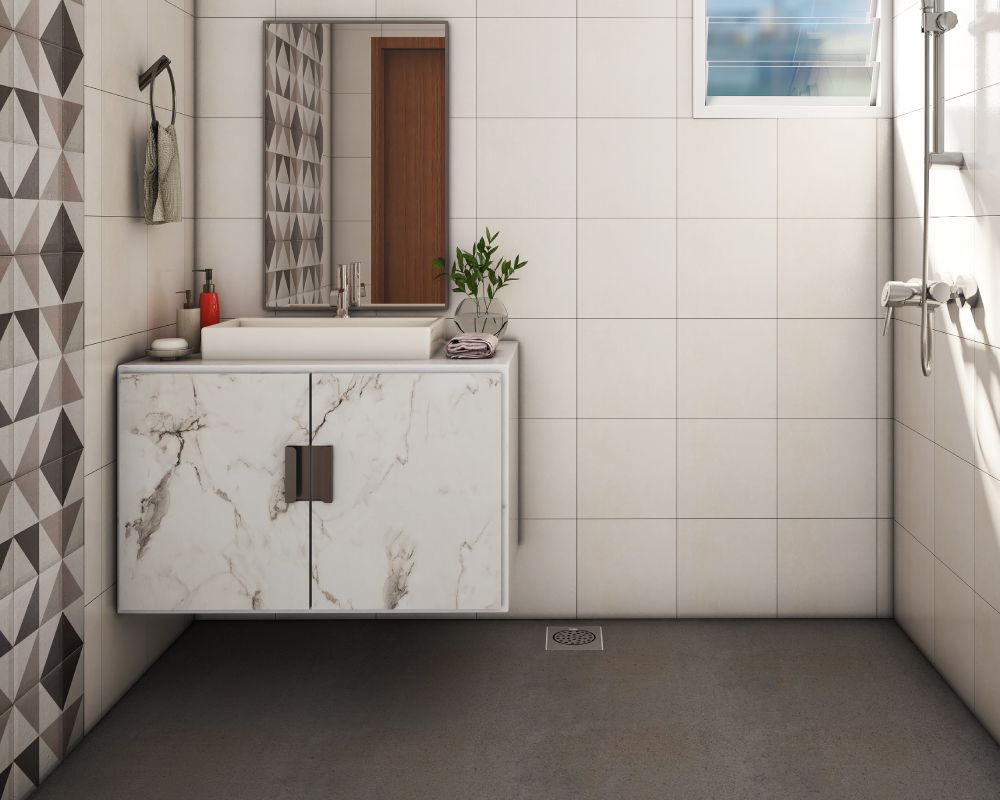 Contemporary Dark Grey Flooring Design For Bathrooms