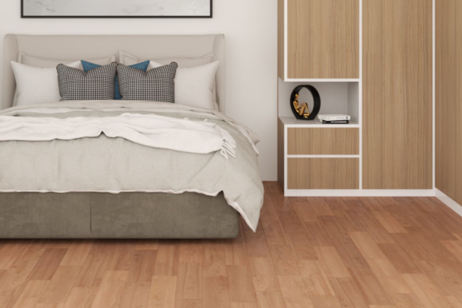 Modern Bedroom Wood Flooring With A Matte Finish