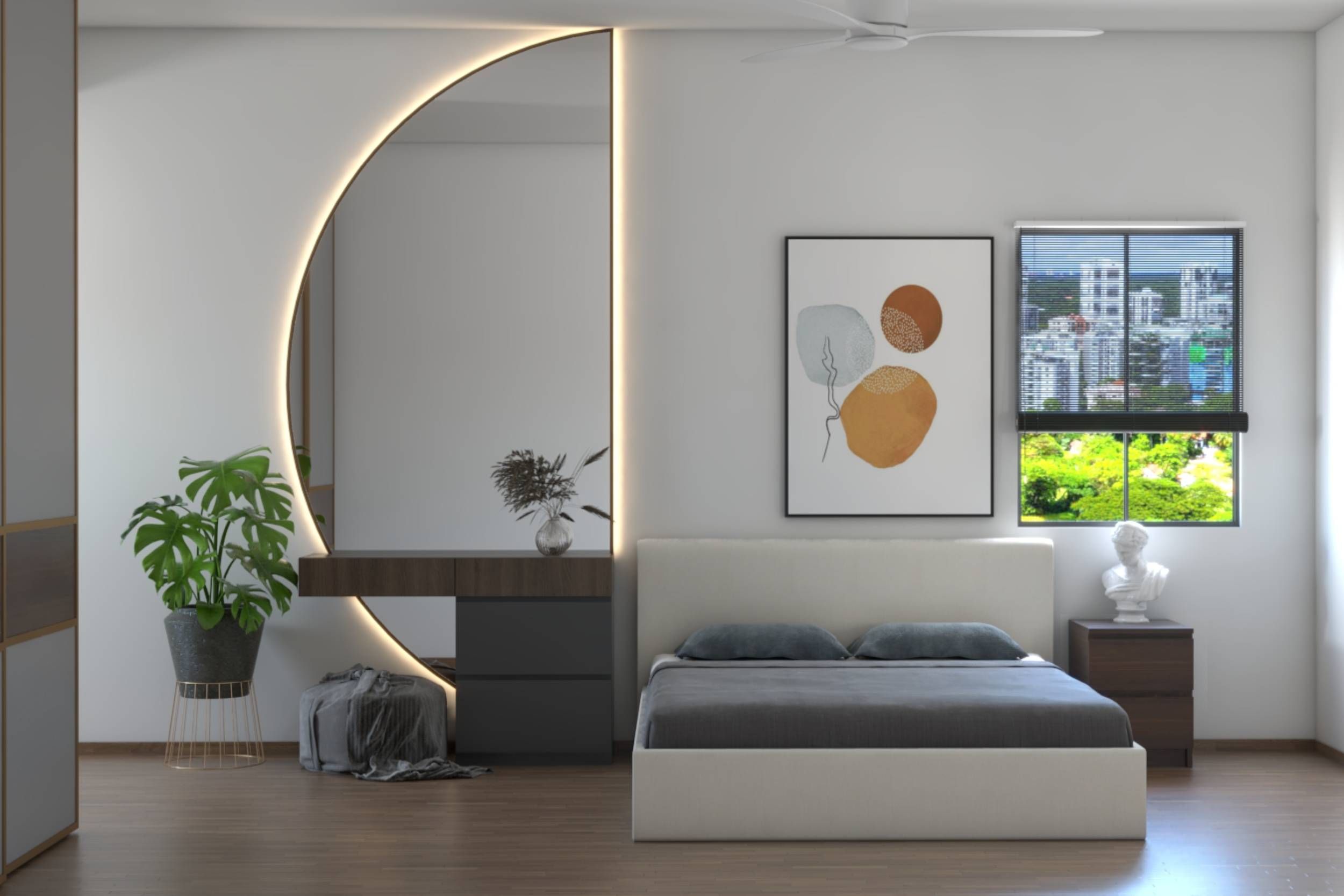 Master Bedroom Design With A Convenient Dresser Unit Livspace