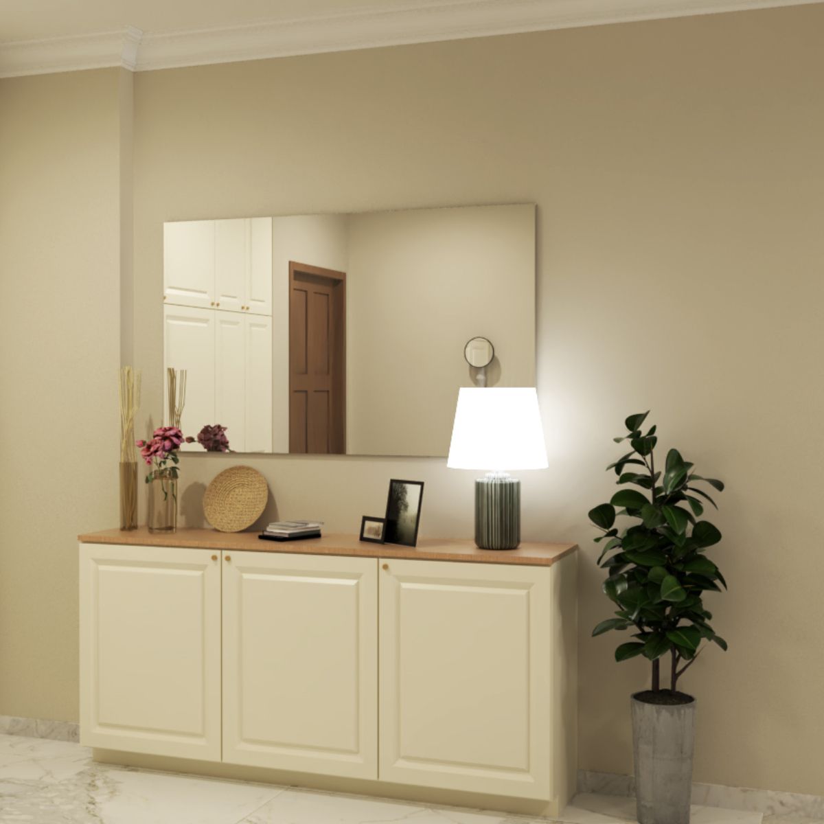 Pale Brown Wall Paint Design For Classic-Styled Interiors