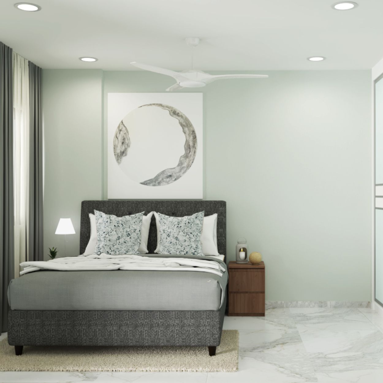 Contemporary Grey Wall Paint Design For Bedrooms