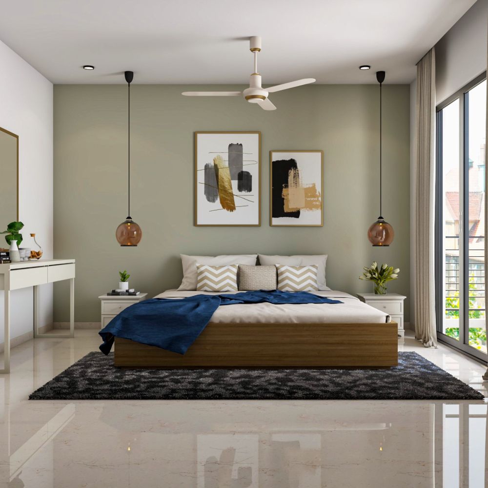 Modern Olive Green Wall Paint Design For Bedrooms