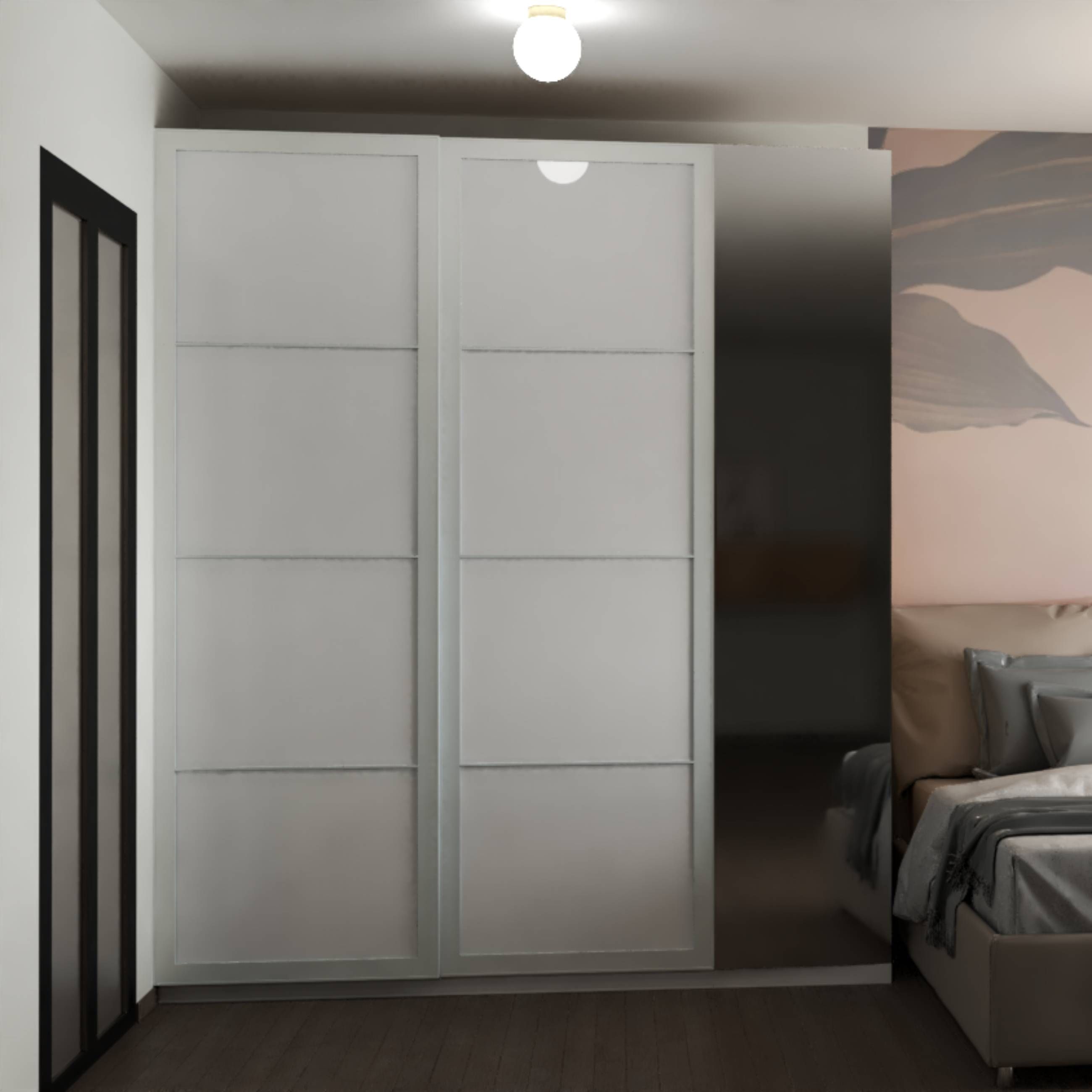 Minimalist Design With A Floor-To-Ceiling Shutter Wardrobe