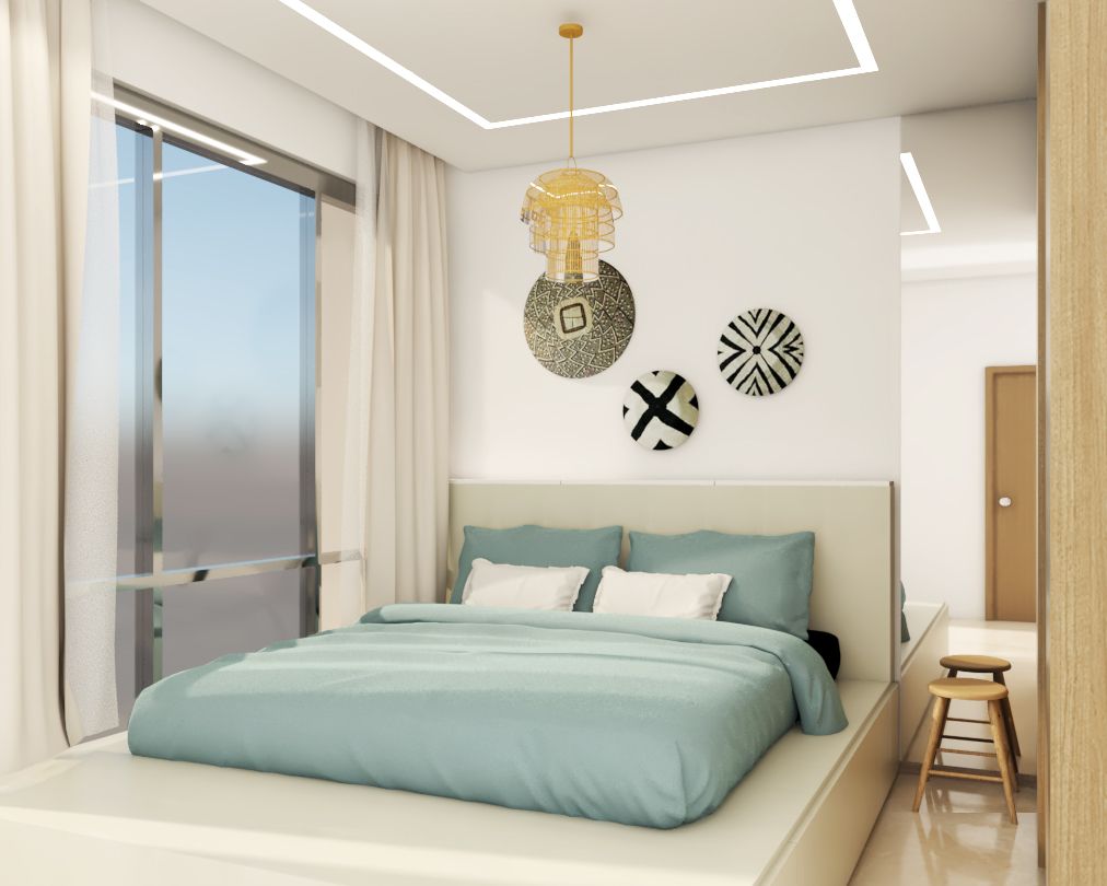 Compact Light Blue Master Bedroom Design Ideas | Livspace
