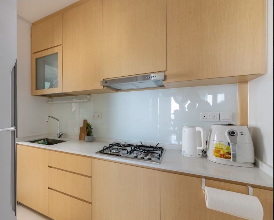 Scandinavian Kitchen Cabinet Design With Wooden Handles