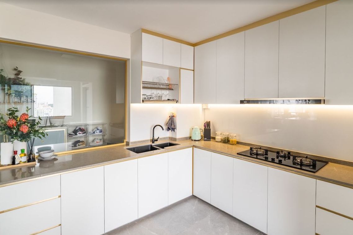 Spacious L-Shaped Kitchen Cabinet Design | Livspace