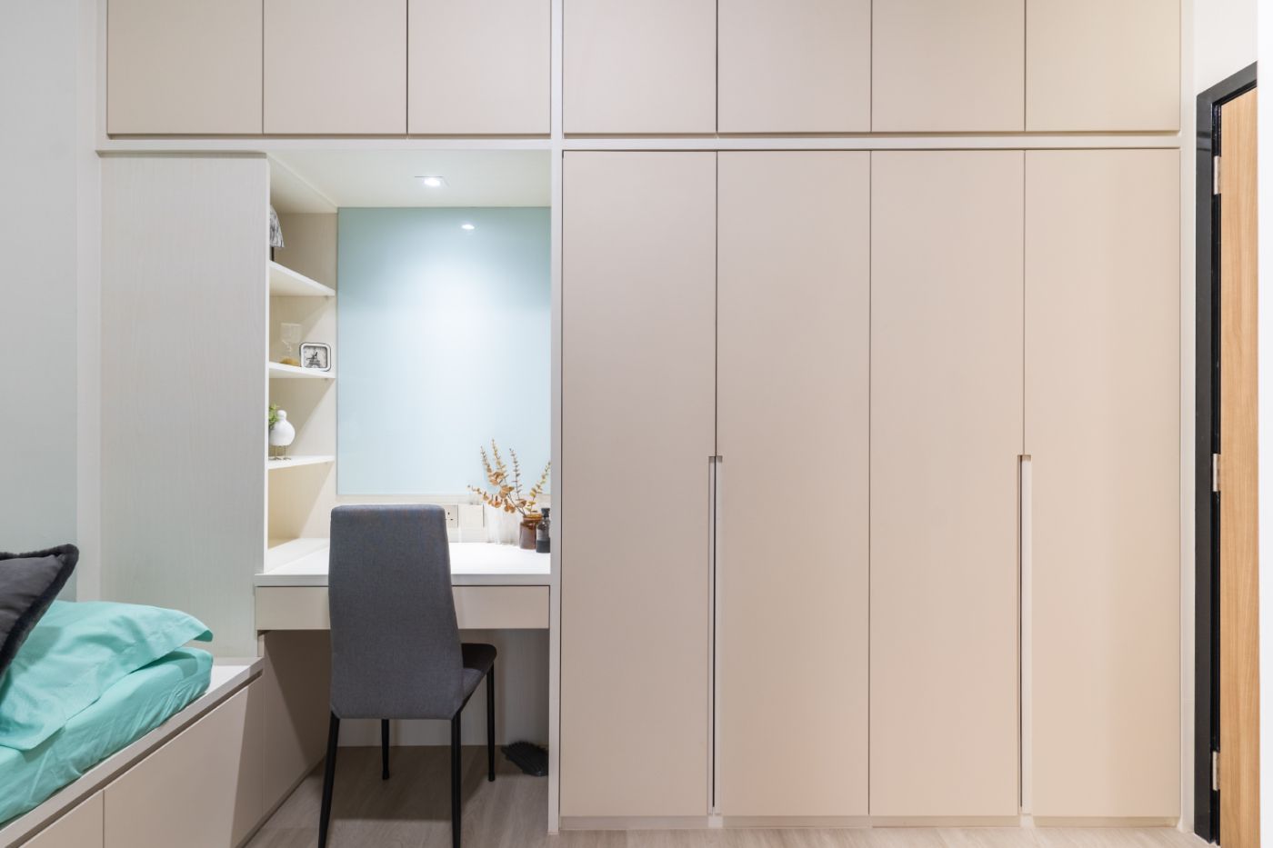 Light Beige 4 Door Wardrobe Design Livspace