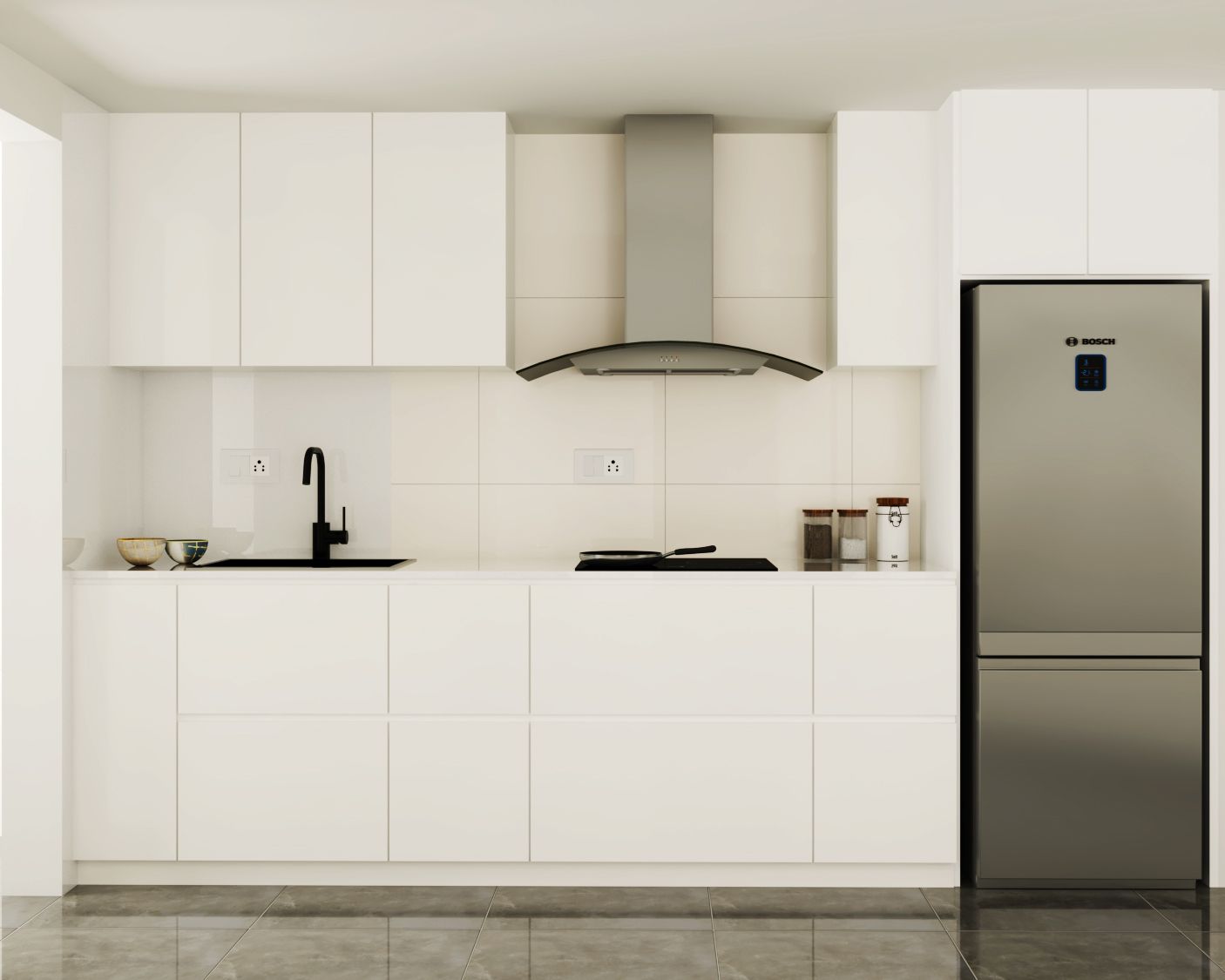Modern Kitchen Cabinet Design In White