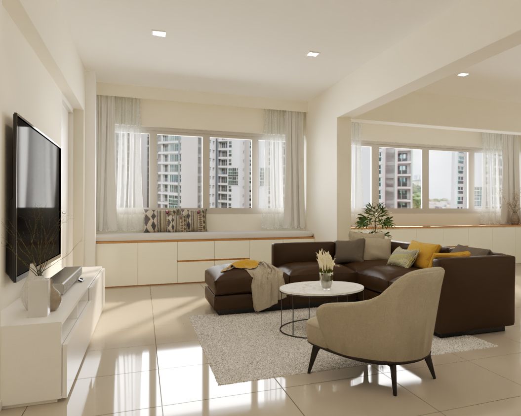 Spacious Living Room Design | Livspace