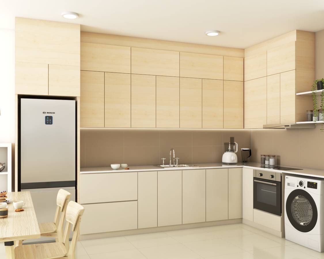Spacious Contemporary Kitchen Cabinet Design With Light-Coloured Cabinets