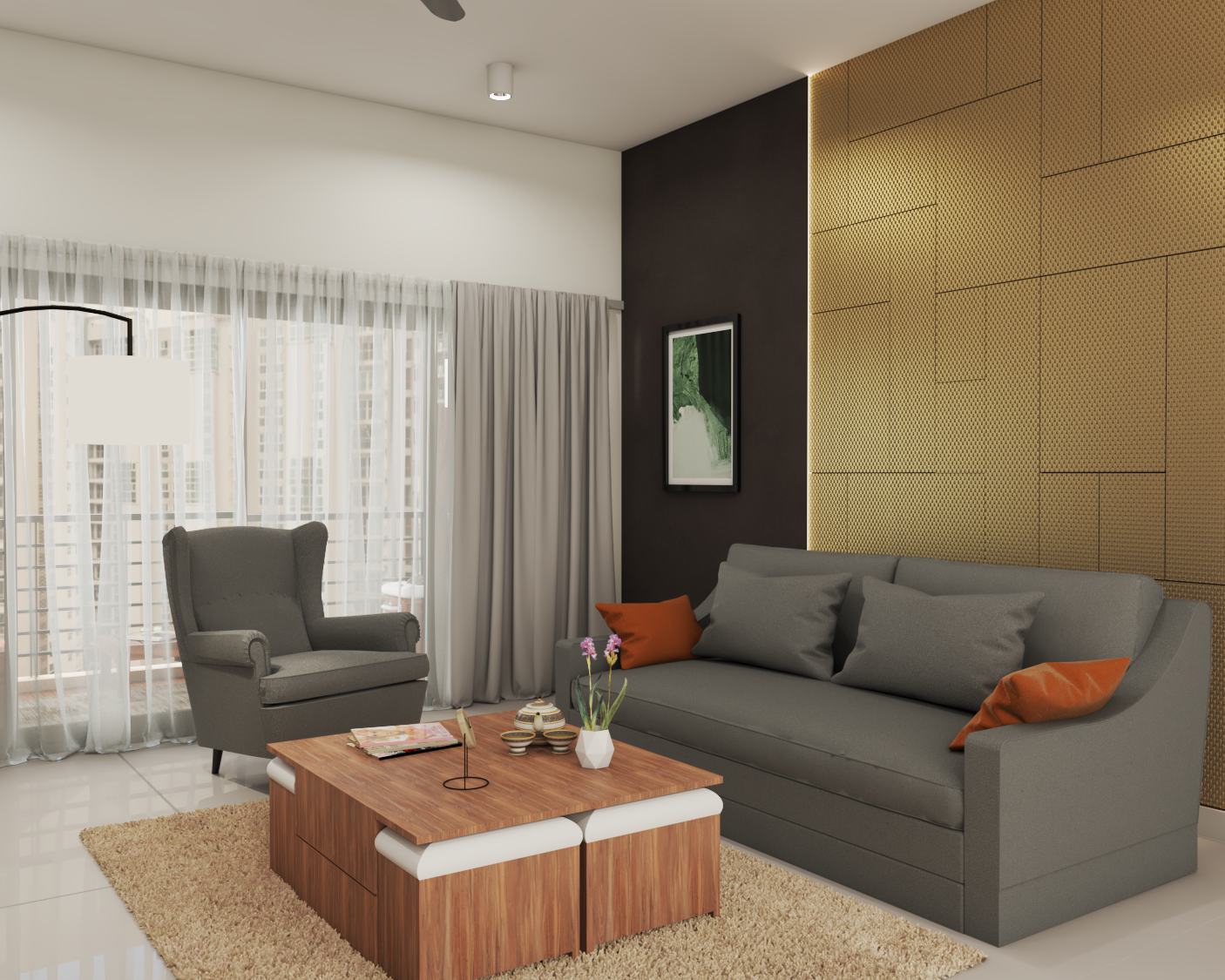 Modern Style Spacious Convenient Living Room