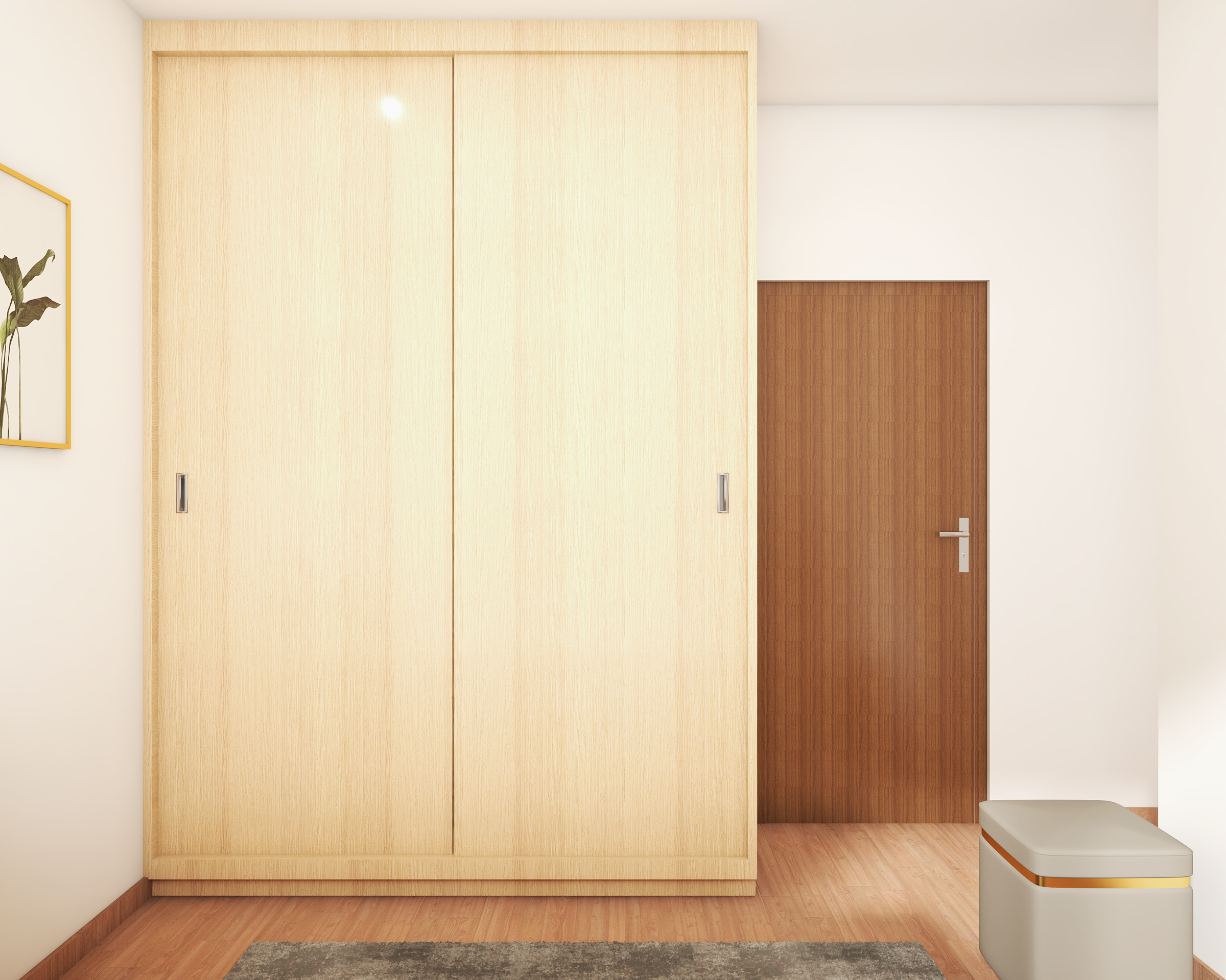 Sliding Door Wardrobe Design With Compact Frame