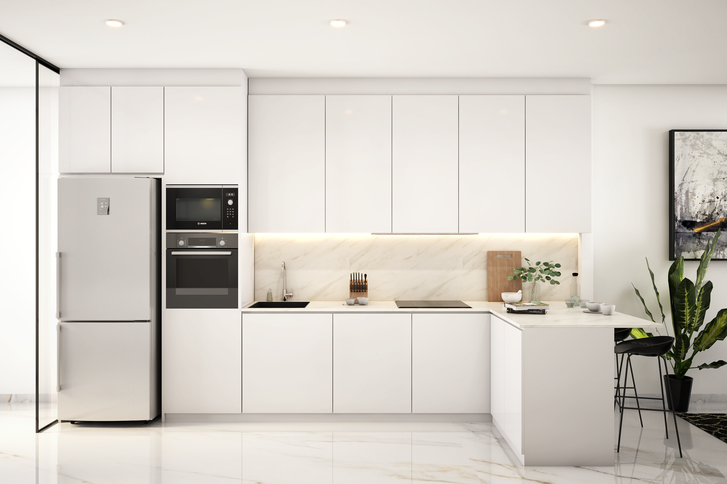 Pure White Kitchen Cabinet Design
