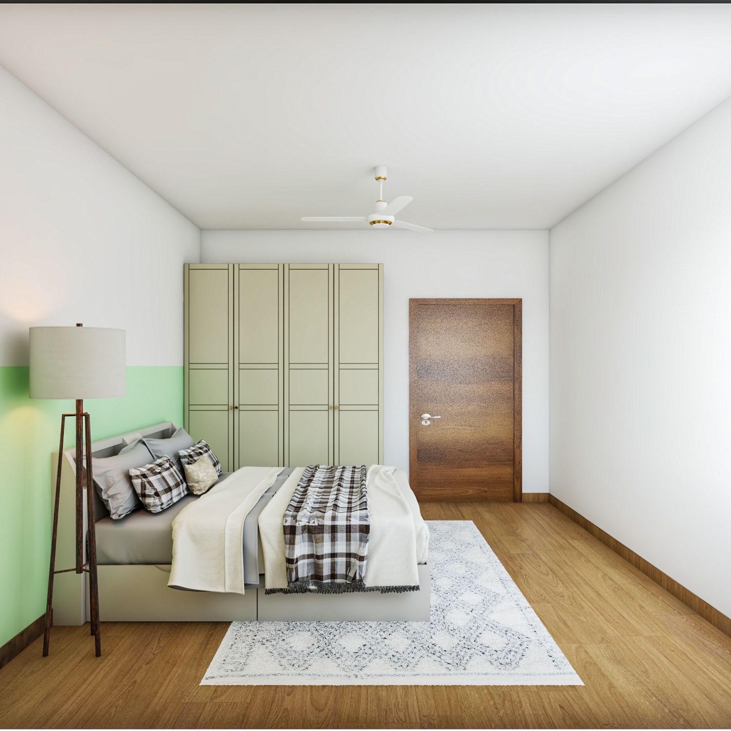 Contemporary Spacious Master Bedroom Design With Grey Decor