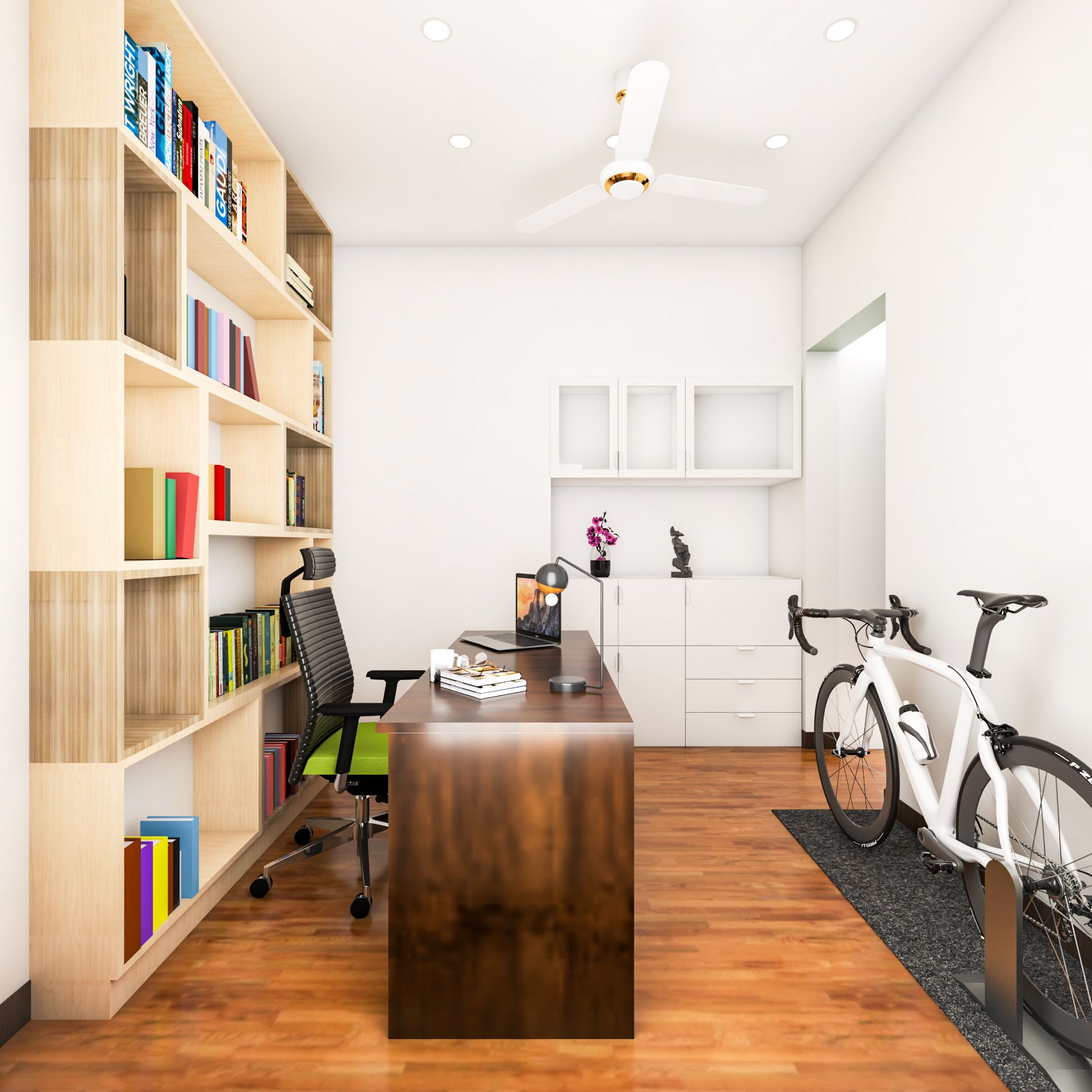 Modern Open Layout Home Office Design