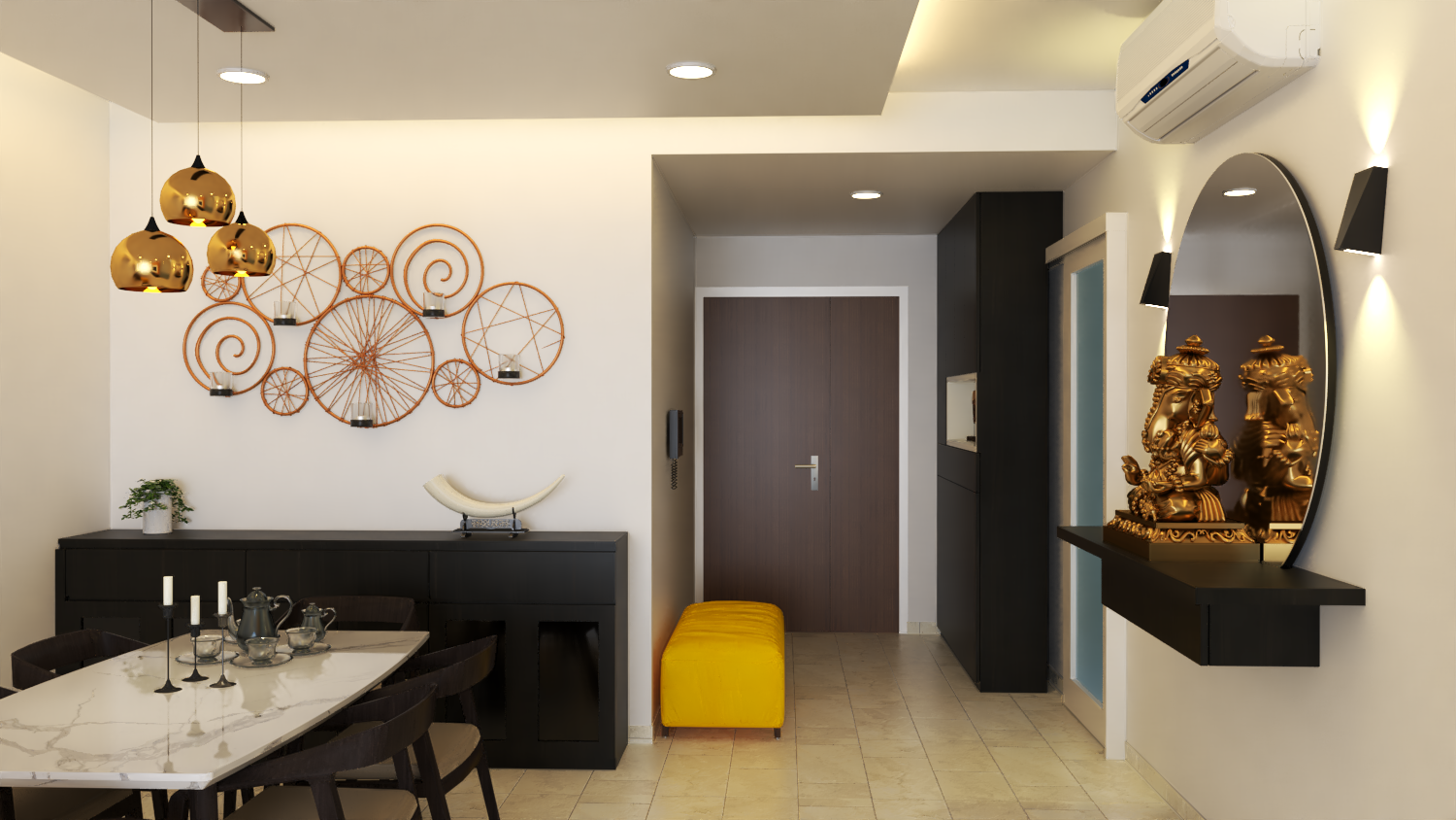 Modern Decorating Foyer With Full Height Storage