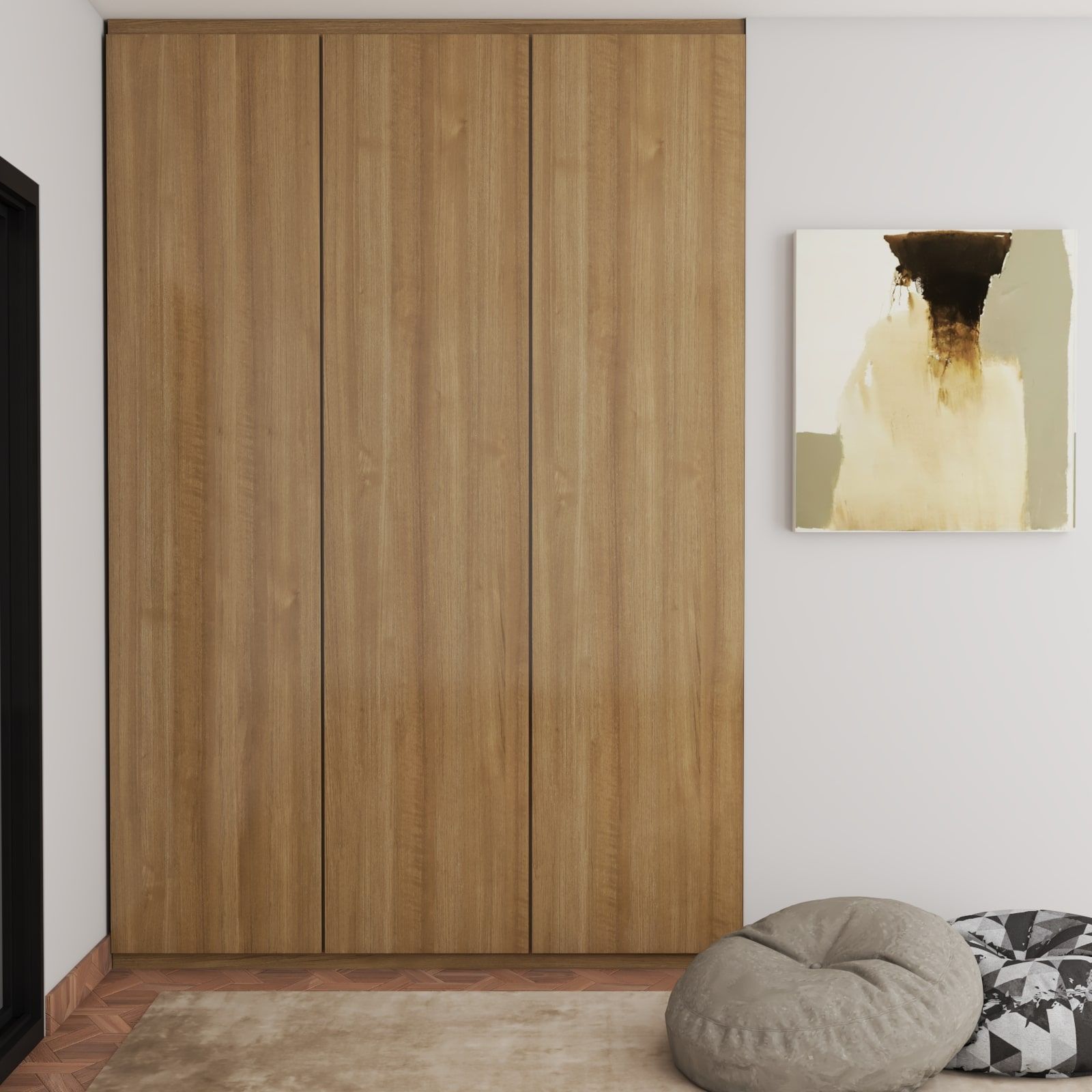 Classic Style Low Maintenance Compact Wardrobe Design In Wood