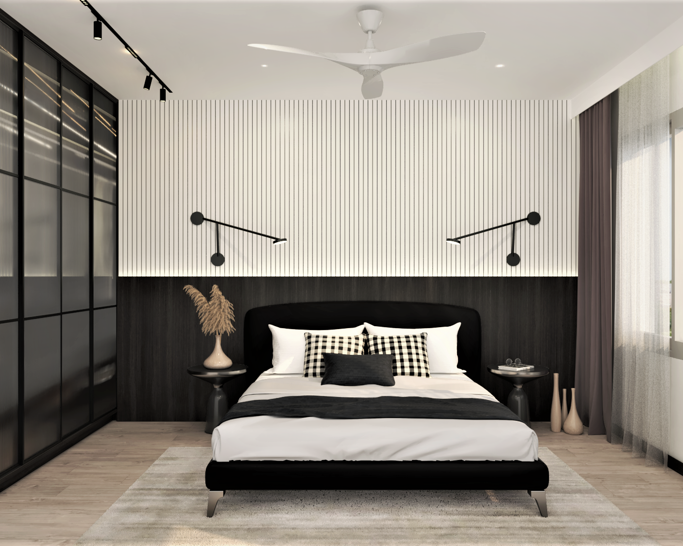 Modern Black and White Bedroom