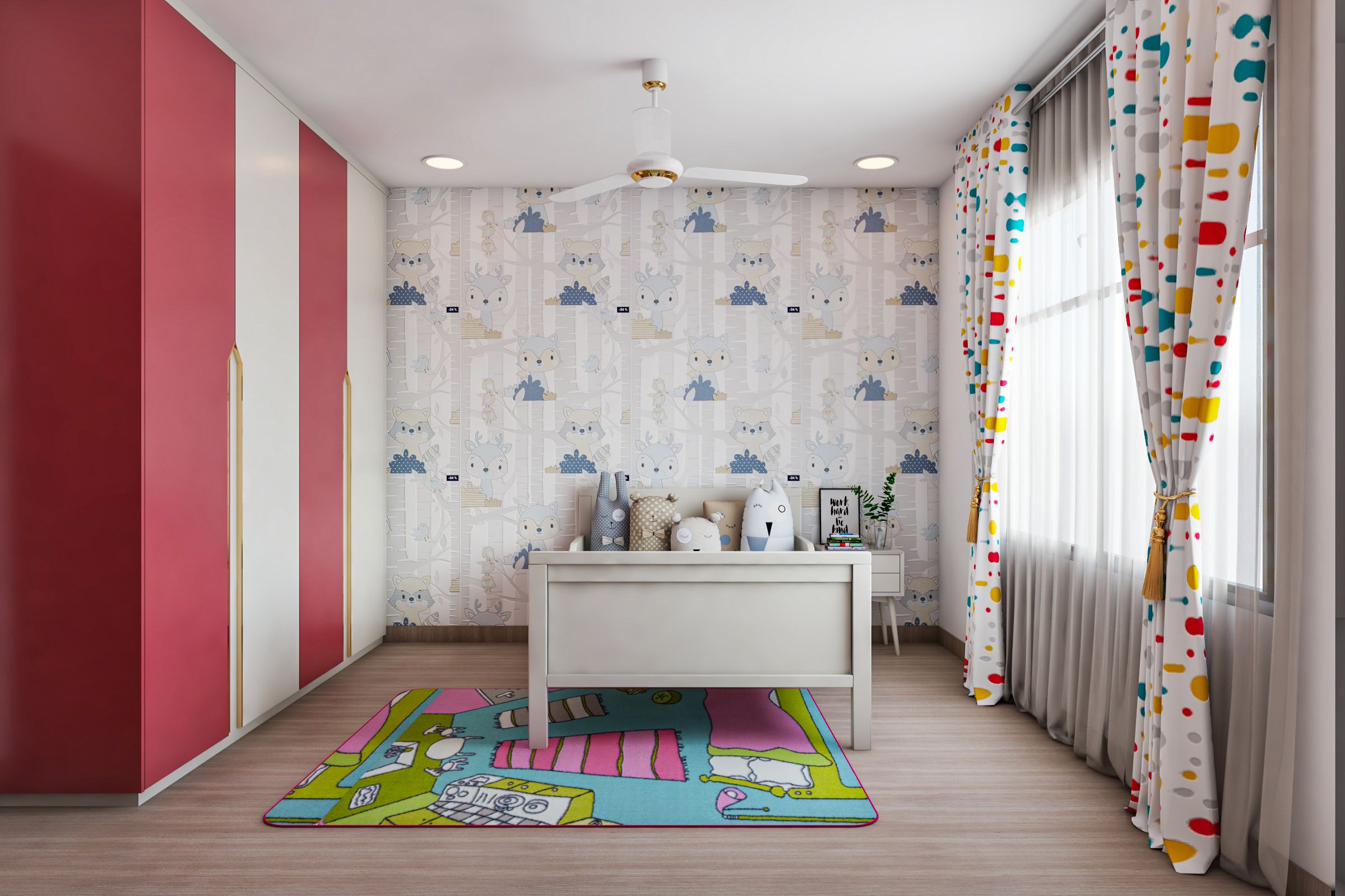 Modern Spacious Kids Bedroom Design For Rental Homes