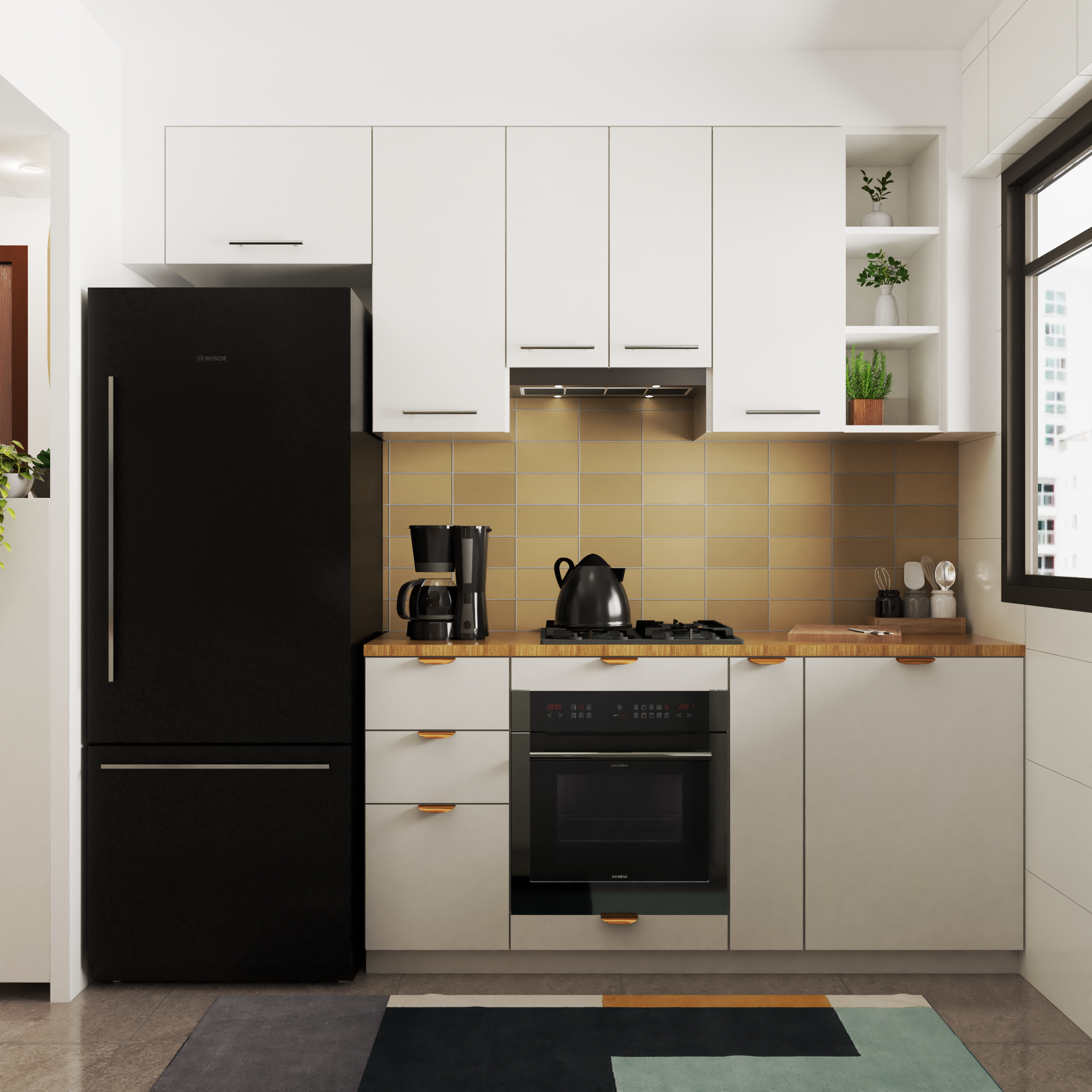 Scandinavian Style Kitchen Cabinet Design With Earthy Colour Palette
