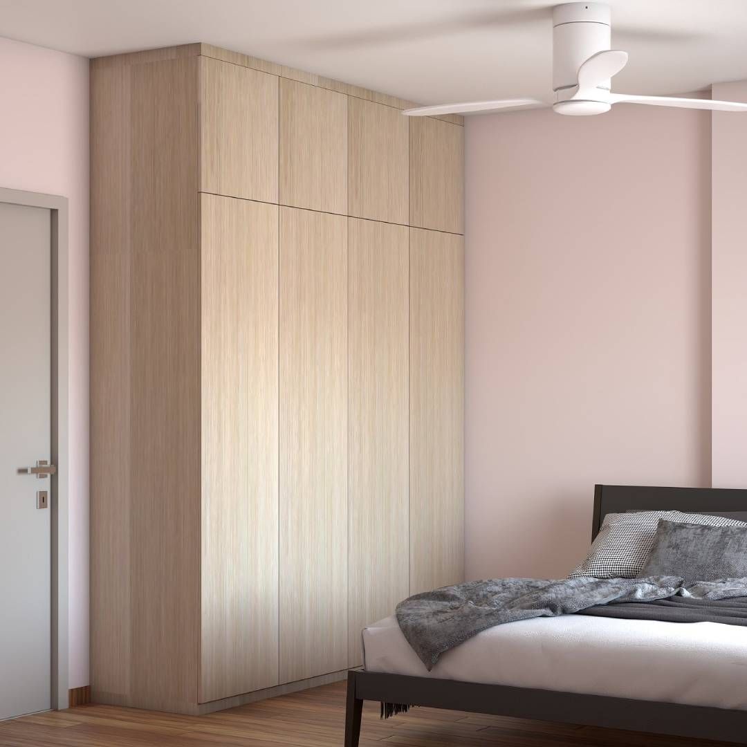 Contemporary 4-Door Brown Swing Wardrobe Design