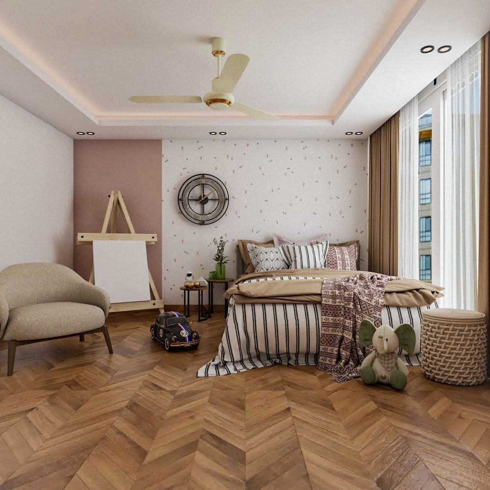 Contemporary Bedroom Single Layered False Ceiling Design