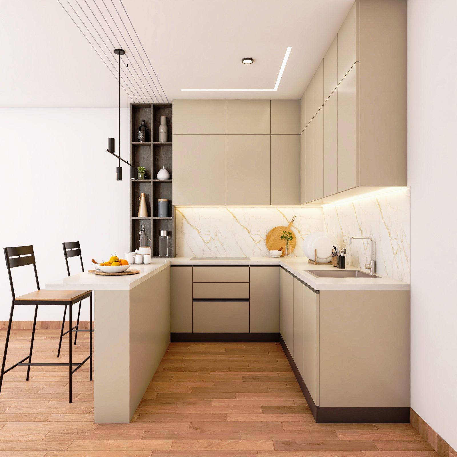 Modern Glossy White Ceramic Kitchen Dado Tile Design
