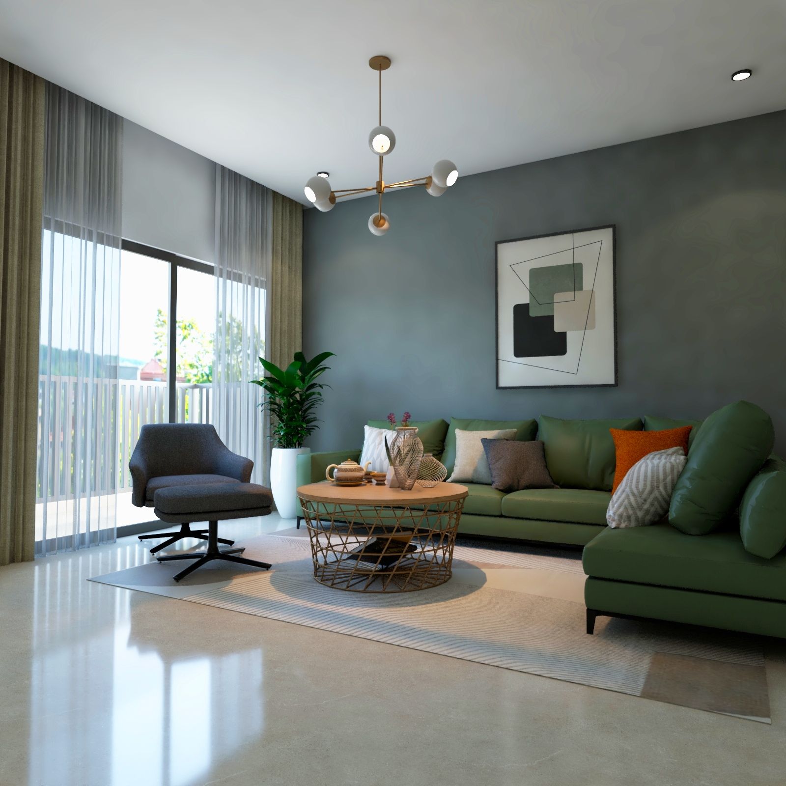 Modern Textured Grey Wall Paint Design For Living Rooms