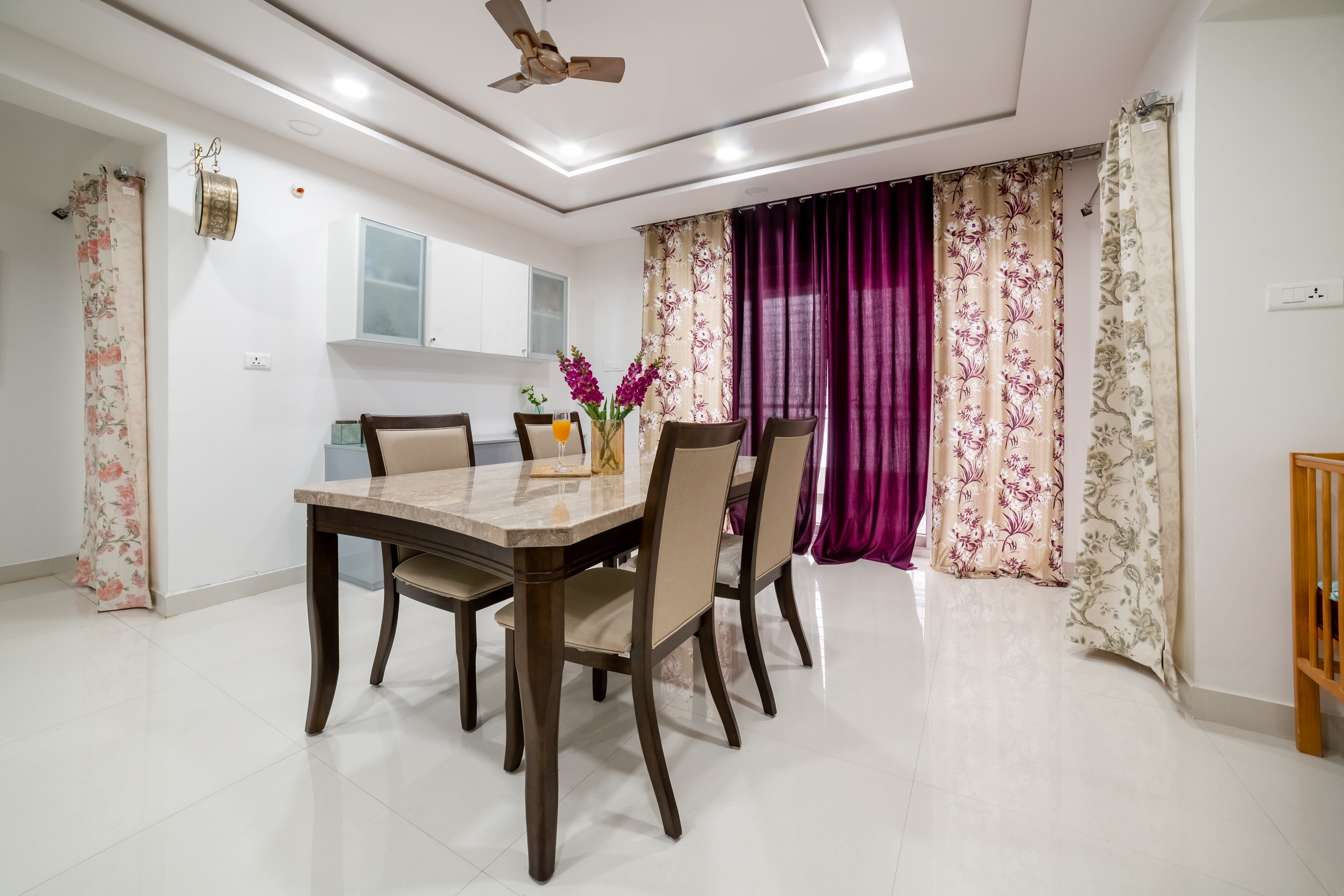 Contemporary House Design For 3-BHK Flat In Hyderabad