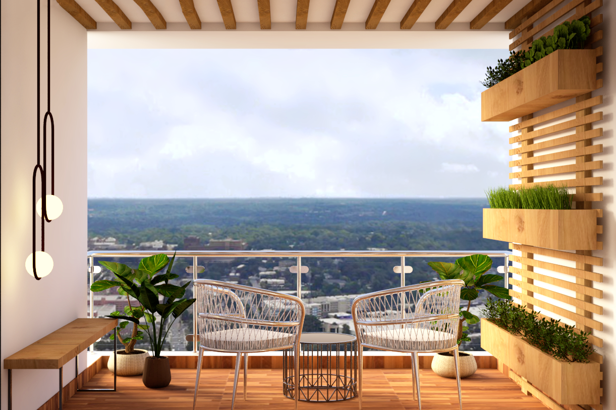 Spacious Contemporary Style Convenient Balcony Design
