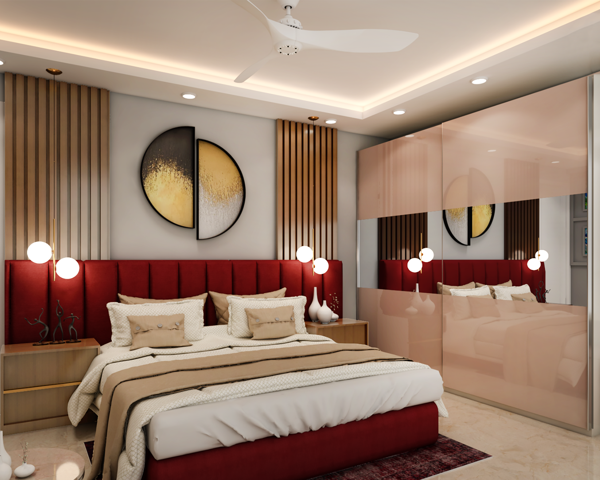 master bedroom interior design red