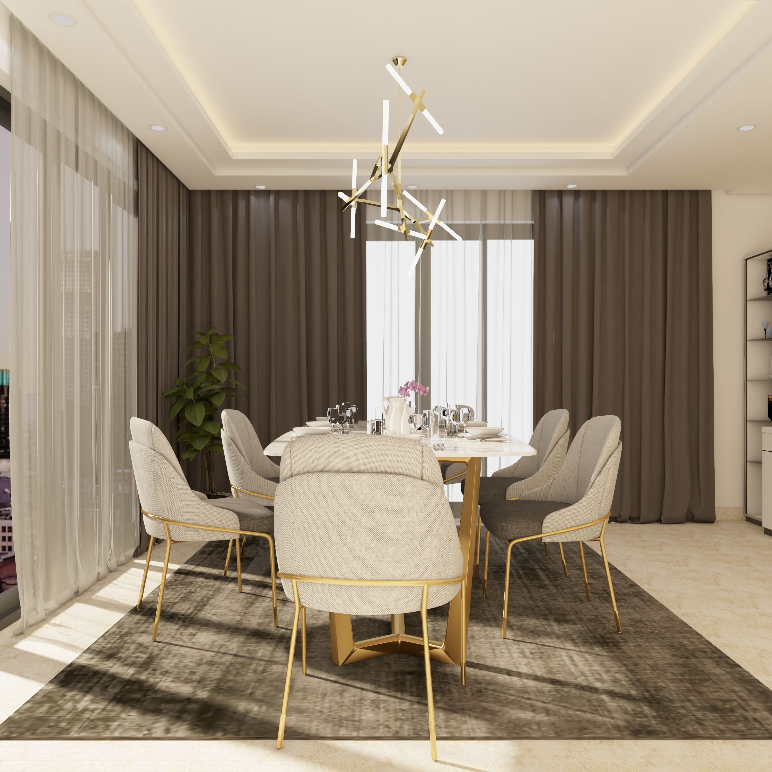 Contemporary Spacious Low Maintenance Dining Room Design   Livspace